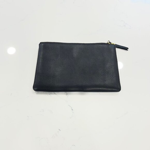 Madewell The Pouch Clutch Black Leather with Credit Cards pockets - Picture 4 of 8